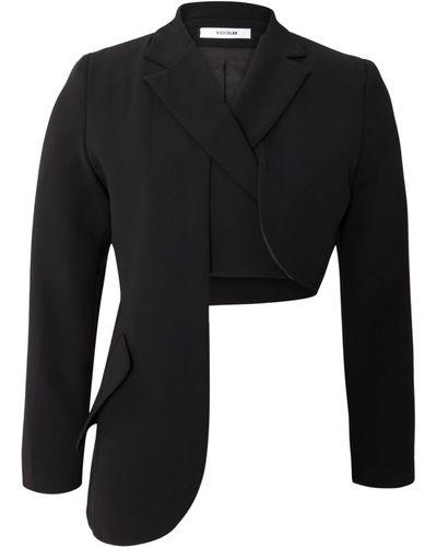 Vidi Blak Asymmetric Jacket With Wrap-a-round Front - Black