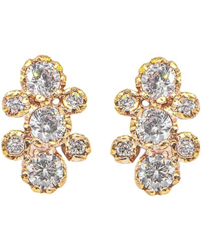 Lily Flo Jewellery Marin Diamond Stud Earrings - Metallic