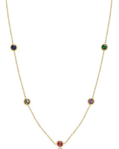 Nialaya Multi Gemstone Necklace - Metallic