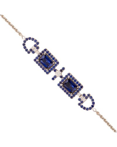 Juvetti Ciceris White Gold Bracelet In Blue Sapphire & Diamond