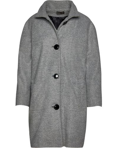 Conquista Coat With Upright Collar By Fashion - Gray