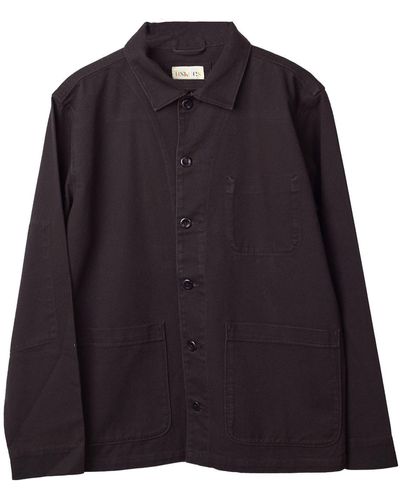 Uskees Drill Buttoned Overshirt - Black