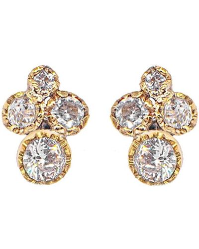 Lily Flo Jewellery Namid Diamond Stud Earrings - Metallic