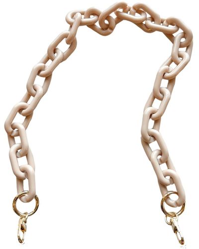 CLOSET REHAB Neutrals Chain Link Short Acrylic Purse Strap In Clothing Optional - White