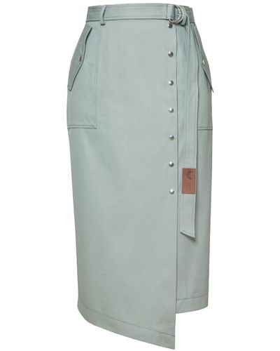 Diana Arno Sue Belted Pencil Skirt In Mint - Green