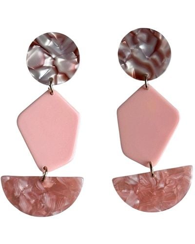 CLOSET REHAB Pendulum Drop Earrings In Peachy Keen - Pink