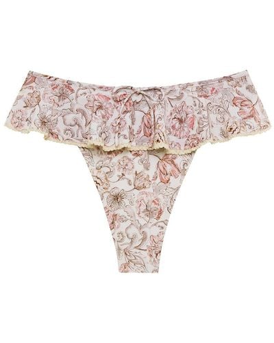 Montce Venecia Floral Tamarindo Ruffle Bikini Bottom - Pink