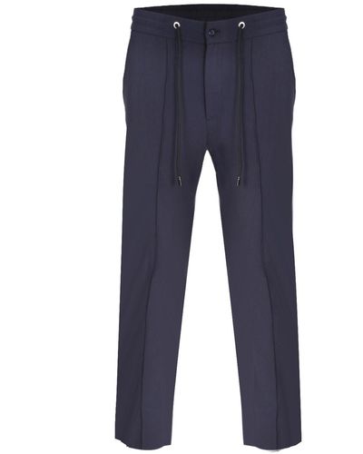 DAVID WEJ Plain Loose Fit Drawstrings Trouser – Navy - Blue