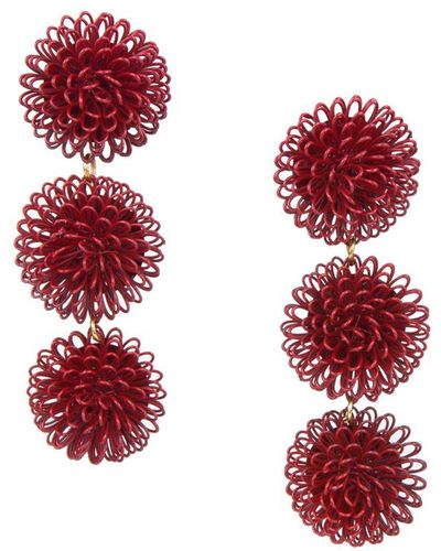 Pats Jewelry Pompom Earrings - Red