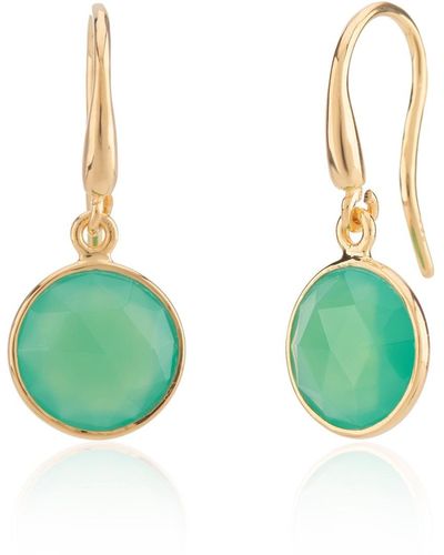 Auree Antibes Chrysoprase & Gold Vermeil Earrings - Green