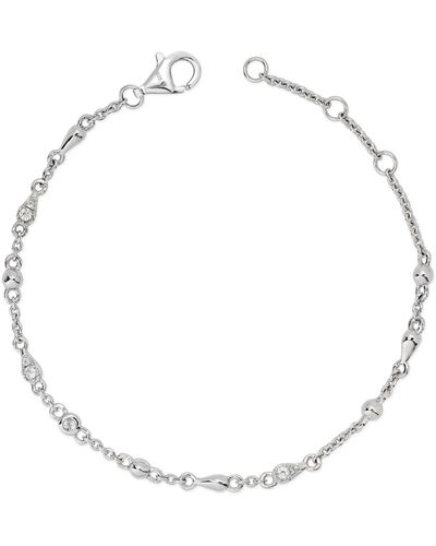 Lucy Quartermaine Skinny Drop Bracelet With White Topaz - Metallic