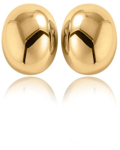 VIEA Leigh Wide Dome Earrings - Metallic