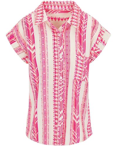Meghan Fabulous Astra Reef Goddess Embroidered Blouse - Pink