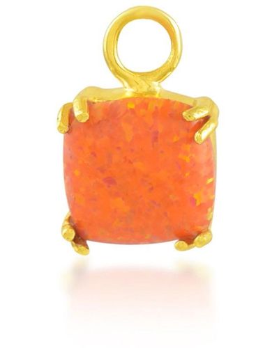 Arvino Cushion Orange Opal Earring Charm Vermeil