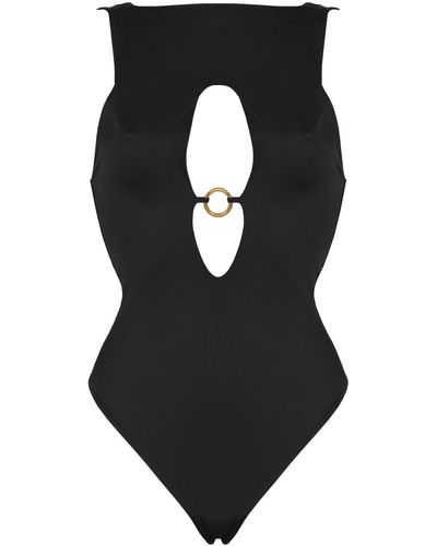 ANTONINIAS Venetia One-piece Swimsuit With Cut-out Detailing In - Black