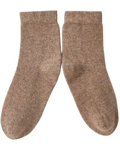 Soft Strokes Silk Cashmere Quarter-length Socks Set Of Two - Brown