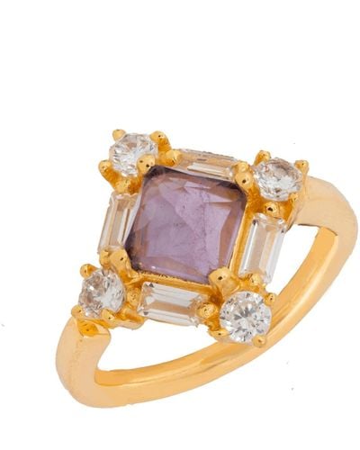 Lavani Jewels Polaris Purple Ring - White