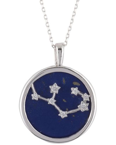 LÁTELITA London Zodiac Lapis Lazuli Gemstone Star Constellation Pendant Necklace Silver Sagittarius - Blue