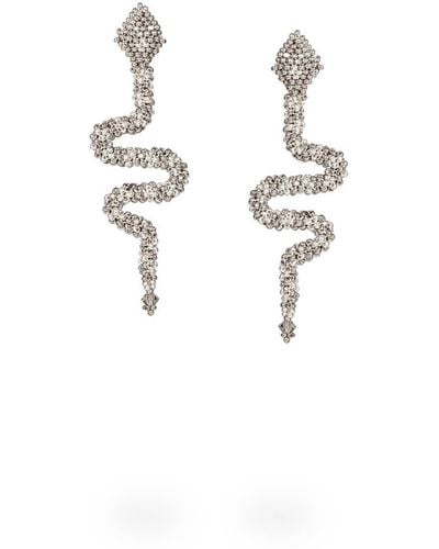Kuu Mini Snake Earrings - Metallic