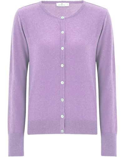 Peraluna Classic Basic O-neck Knitwear Cardigan - Purple