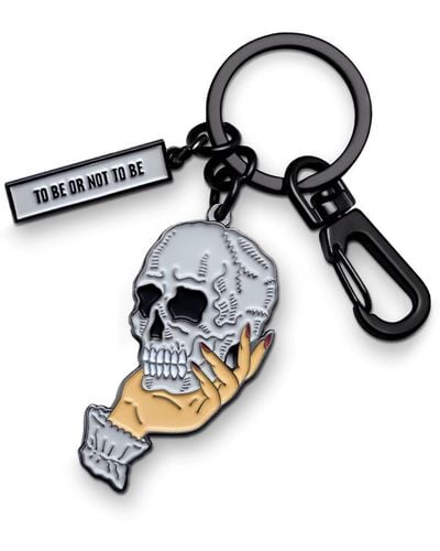 Make Heads Turn Enamel Keychain To Be Or Not To Be - White