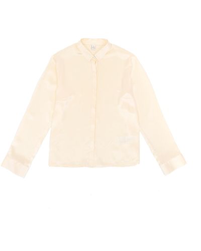 1 People Kobe Shirt Silk Blouse In Pearl White