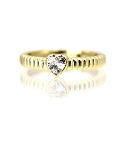 VicStoneNYC Fine Jewelry Bubble Heart Ring - Metallic