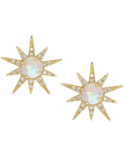 KAMARIA Opal Starburst Studs With Diamonds - Multicolor