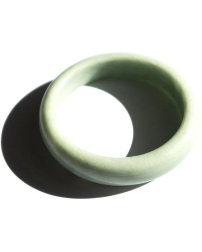 seree Tennis Opaque Off White Green Jade Bangle
