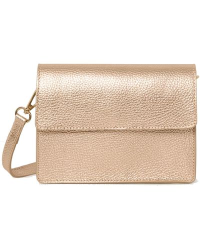 Betsy & Floss Anzio Clutch Bag With Leather Strap In - Natural