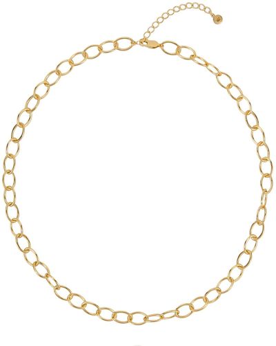 Cote Cache Oval Link Chain Necklace - Metallic