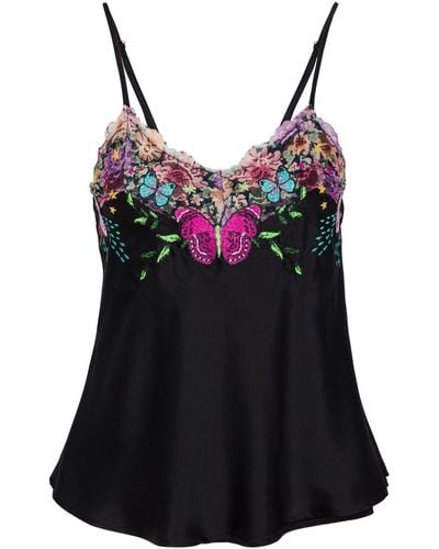 Meghan Fabulous Goddess Embroidered Camisole - Black