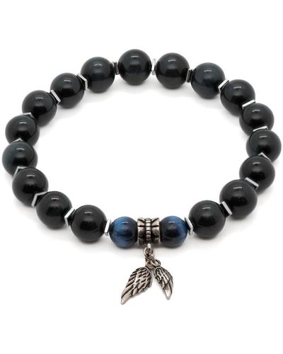 Ebru Jewelry Spiritual Beads Angel Bracelet - Black