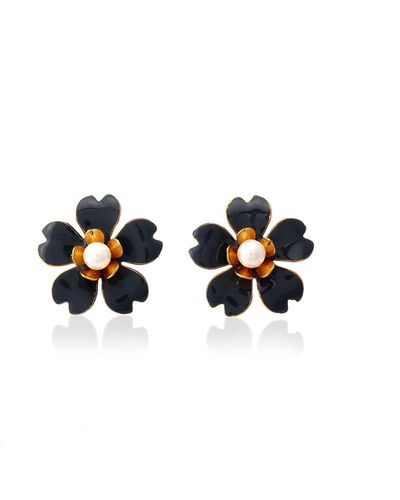 Milou Jewelry Buttercup Flower Earrings - Grey