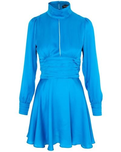 Framboise Daria Mini Silk Dress - Blue