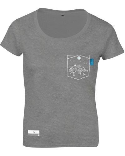 Anchor and Crew Athletic Horizon Print Organic Cotton T-shirt - Grey