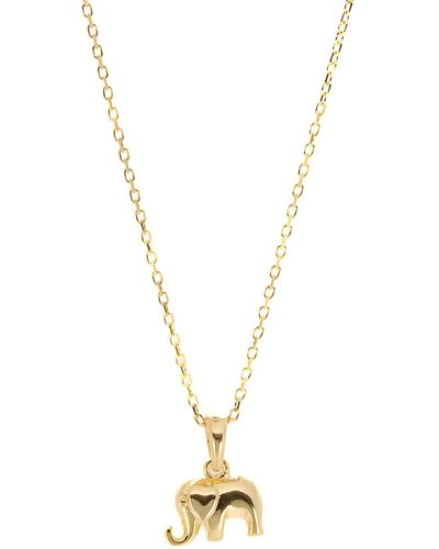 Ebru Jewelry Dainty Lucky Elephant Chain Necklace - Metallic