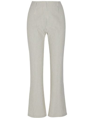 Striped Georgette Wide-Leg Pants