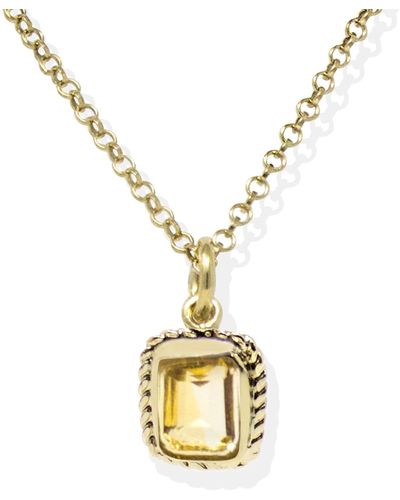 Vintouch Italy Luccichio Gold Vermeil Yellow Citrine Necklace - Multicolor