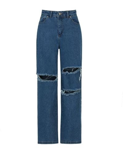 Nocturne High-waisted Ripped Jeans - Blue