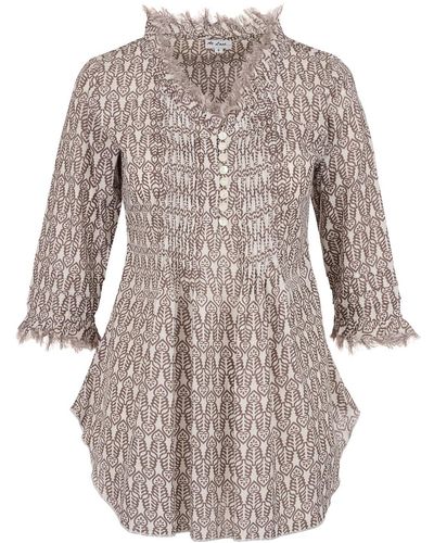 At Last Neutrals Sophie Cotton Shirt In Fresh Taupe & - Brown