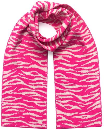 INGMARSON Tiger Wool & Cashmere Scarf Hot Pink