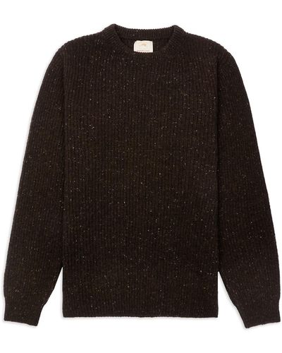 Burrows and Hare Ribbed Donegal Sweater - Black