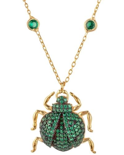 LÁTELITA London Scarab Beetle Egyptian Green Pendant Necklace Gold