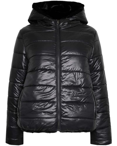 James Lakeland Short Reversible Faux Fur Jacket - Black