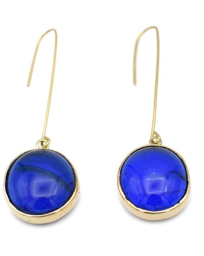 Lala Salama Glass Droplet Earrings - Blue