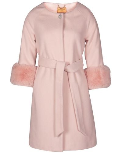 Santinni 'madame De Pompadour' 100% Italian Cashmere & Virgin Wool Coat In Rosa - Pink