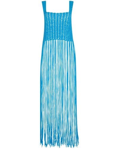 STATE OF GEORGIA The Azure Tassel Dress Aqua - Blue