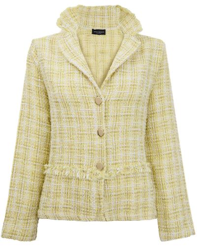 James Lakeland Tiered Tweed Jacket Yellow - Multicolor