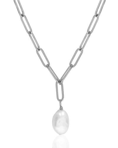 A Weathered Penny Silver Willow Pearl Chain - Metallic